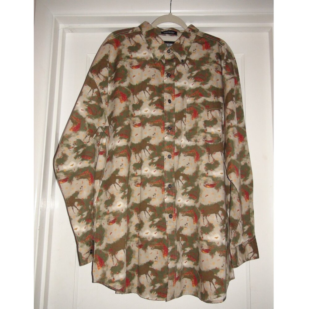 Resistol Rodeo Gear Western Cowboy Horse Print Shirt